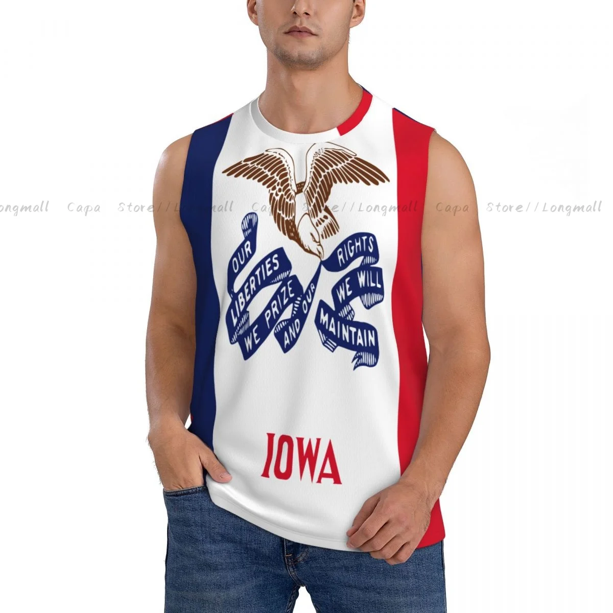 Camiseta sin mangas para hombre, camiseta interior de entrenamiento de verano, bandera de Lowa, camiseta sin mangas transpirable de secado rápido, chaleco deportivo informal