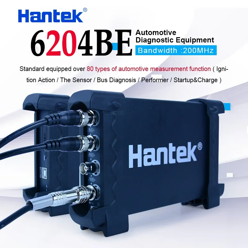 Hantek 6204BE 200MHz osciloscopio automotriz 4 canales 1Gsa/s portátil USB PC Osciloscopio Digital de mano herramienta de diagnóstico