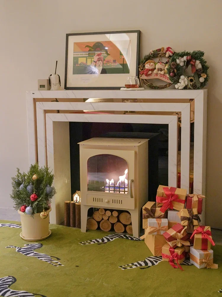 Fireplace, alcohol, real fire decorative cabinet, household real flame heater, wood burning, courtyard, European style ornaments