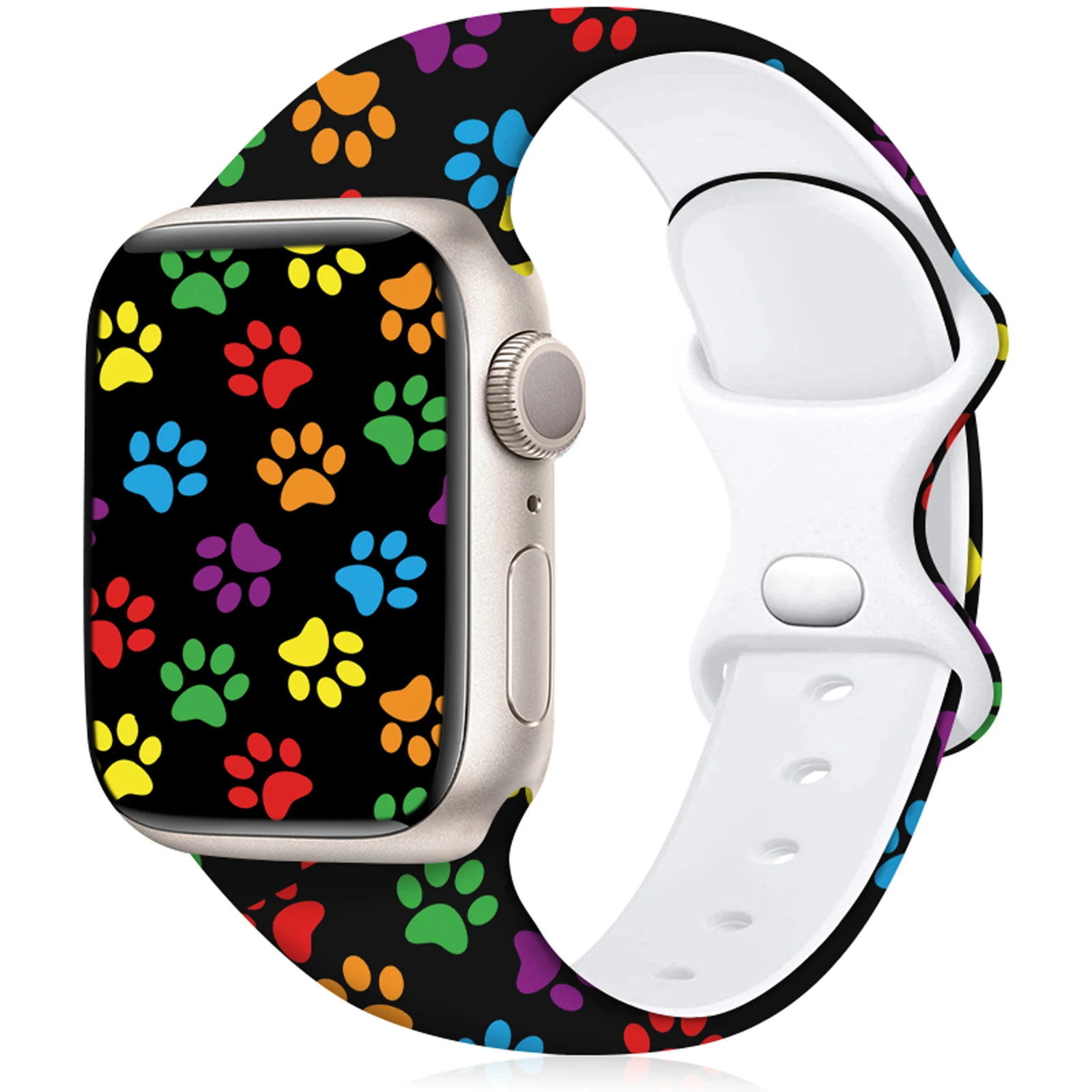 

Paw print Strap for Apple Watch 11 10 9 8 7 Silicone Band Replaceable Bracelet for iWatch49mm 44mm 42mm 38mm Watchband