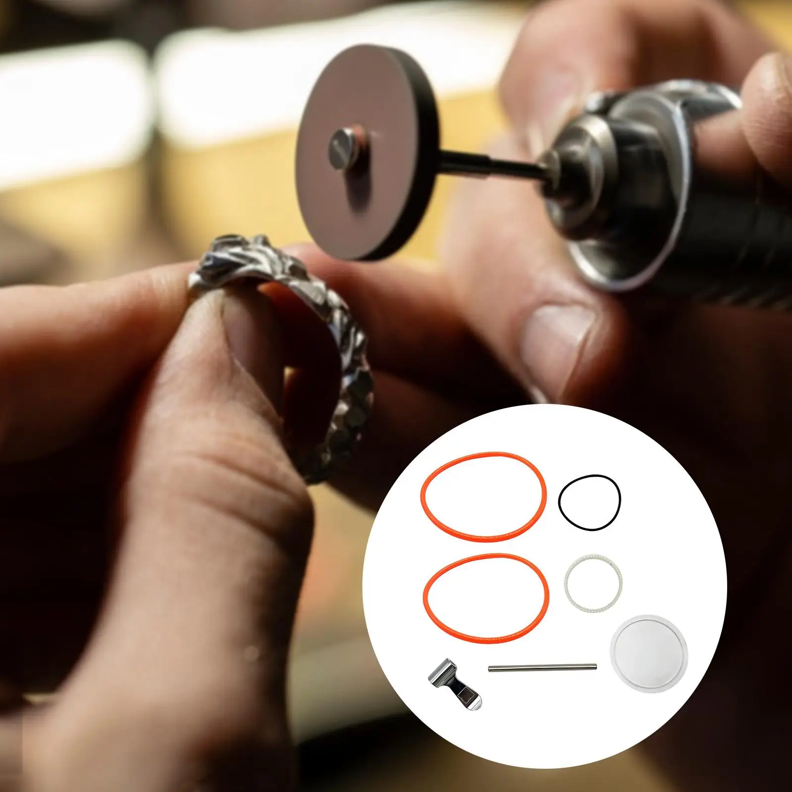 ​KT6808 Polishing Machine Replacement Rubber Rings Parts Easy to Install Durable Abrasion Resistant for Angle Grinder Sanding