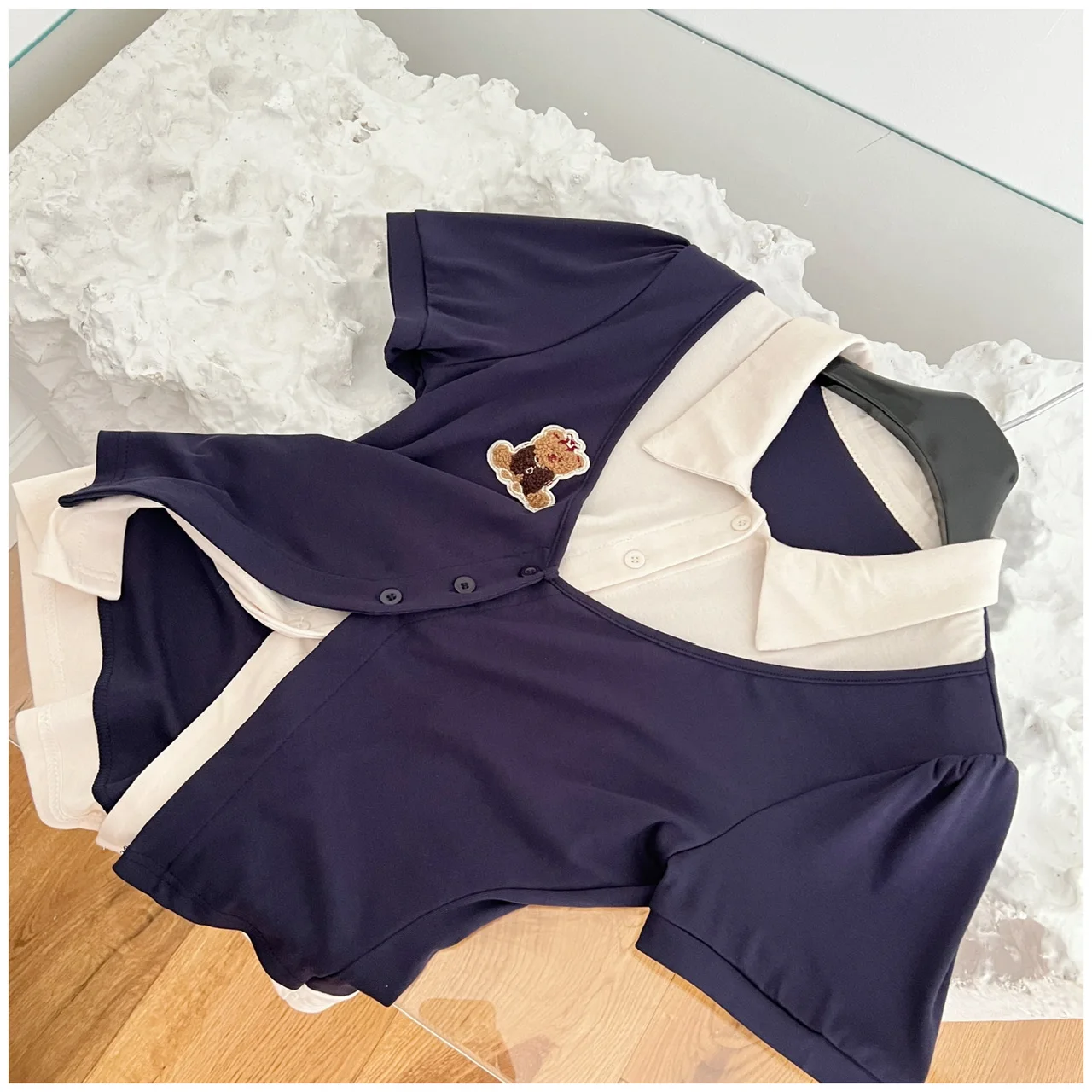 Летние женские корейские Gyaru Preppy Cute Core Shoujo Girl 2000-х годов, комплект из 2 предметов: топы с короткими рукавами + мини-юбка в клетку с высокой талией