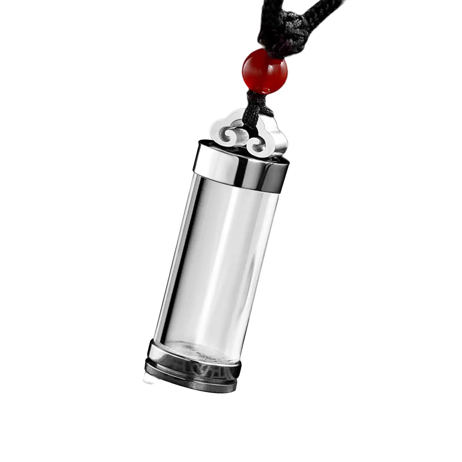 Stainless Steel Urn Pendant Necklace with K9 Crystal Ash Holder for Memorial Cremation Jewelry for Loved One