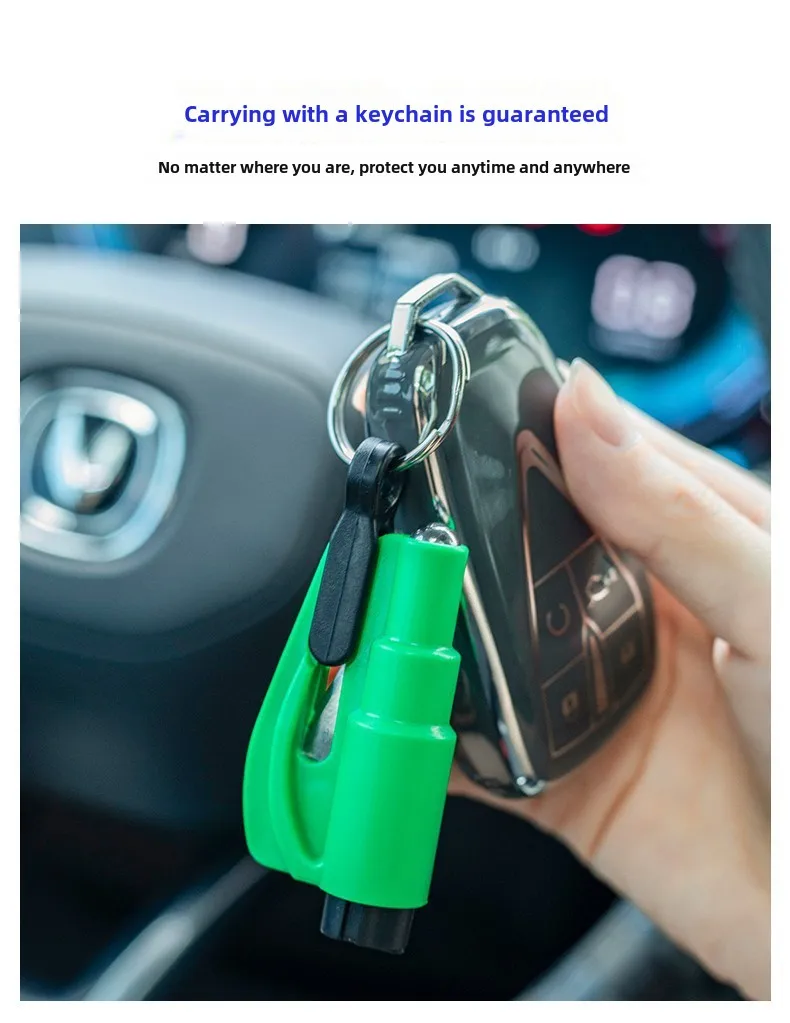 Kompakter 3-in-1-Sicherheitshammer für Autos, Fensterbrecher und Sicherheitsgurtschneider, Notfallrettungsgerät für Fahrzeugzubehör – Detail 14