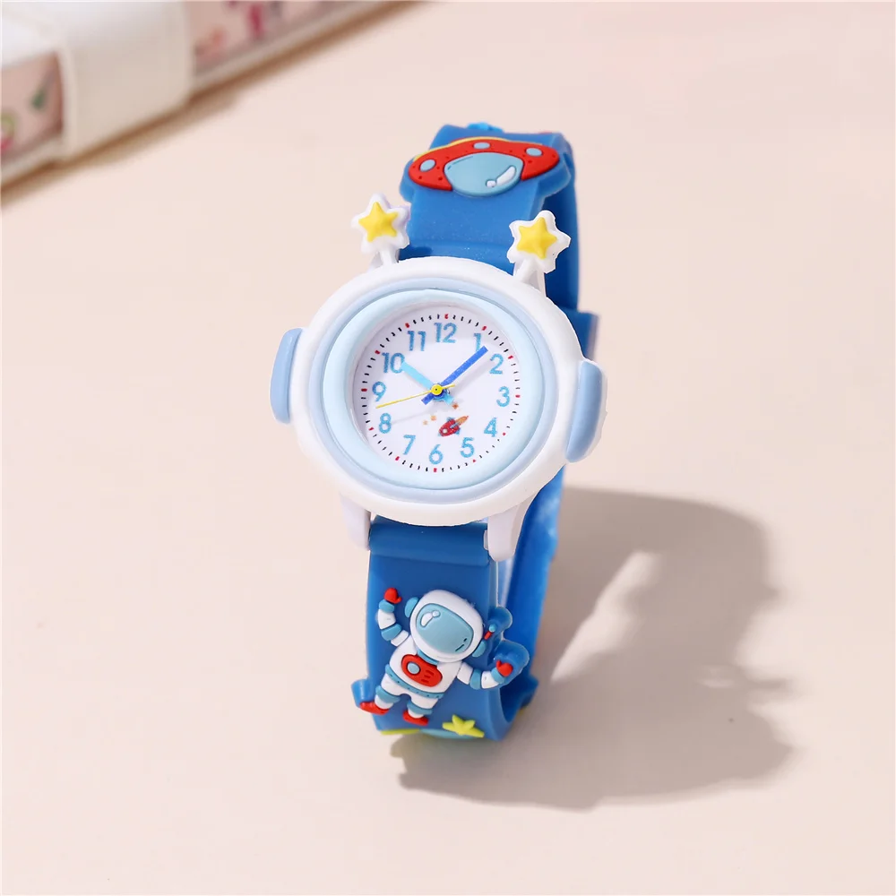 New Creative 3D Spaceman Patterns Kids Watch Soft Silicone Wristwatch For Student Boys Girls