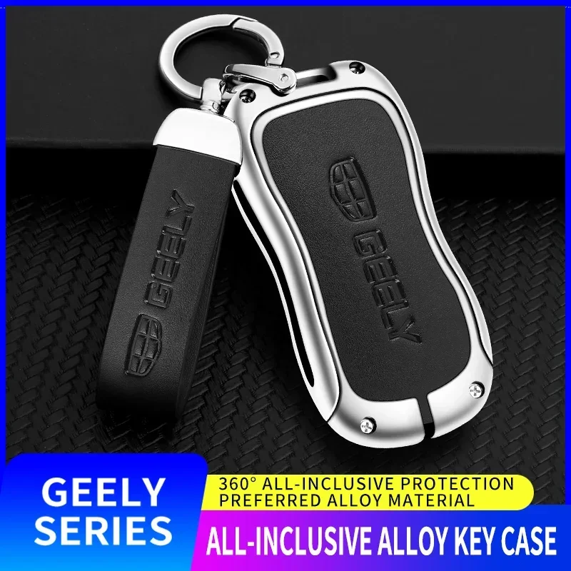 Alloy Car Remote Key Fob Cover Case Holder for Geely Tugella 2020 Azkarra Xingyue Boyue Pro Atlas Pro Gili Tugella Accessories