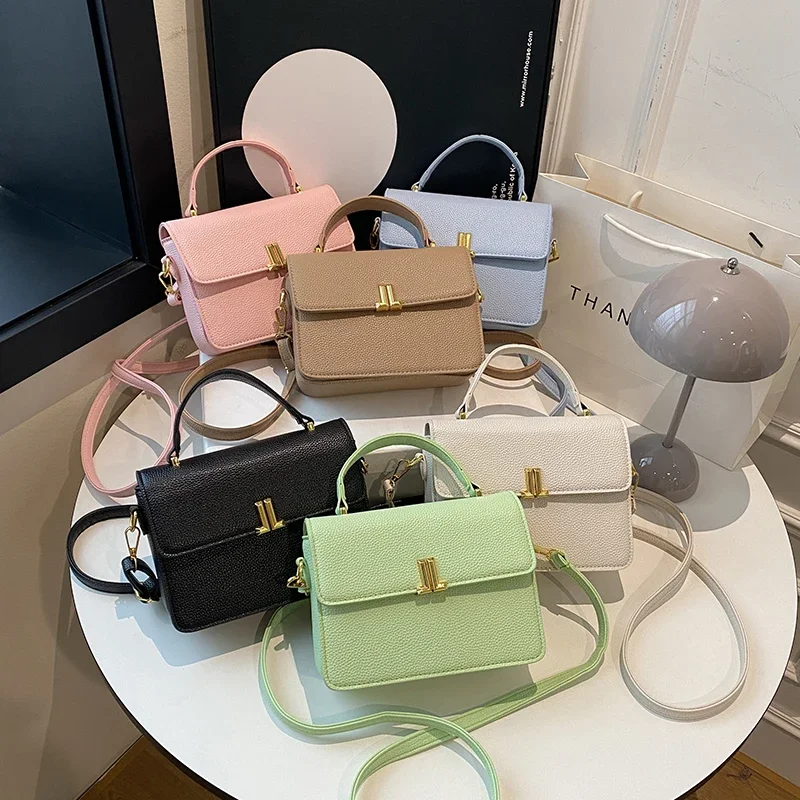 

Fashion Simply PU Leather Crossbody Bag For Women 20204 Winter Solid Color Shoulder Messenger Bag Lady Travel Small Handbag