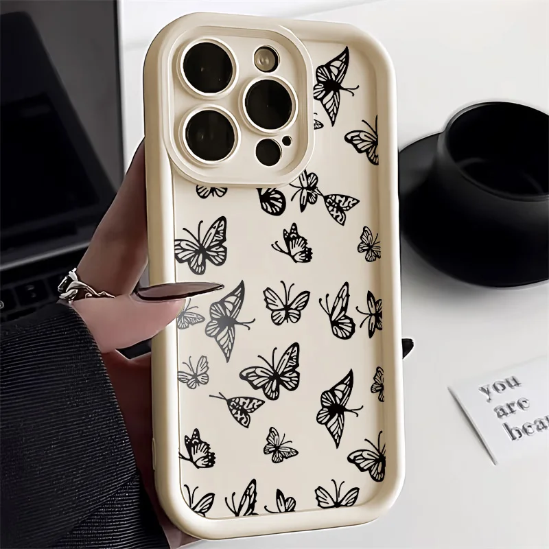 Aesthetic Butterfly Phone Case For iPhone 15 Pro Max 11 12 13 16 14 Pro Max XS Max X XR SE 2022 2020 7 8 Plus SE 2020 Case Cover