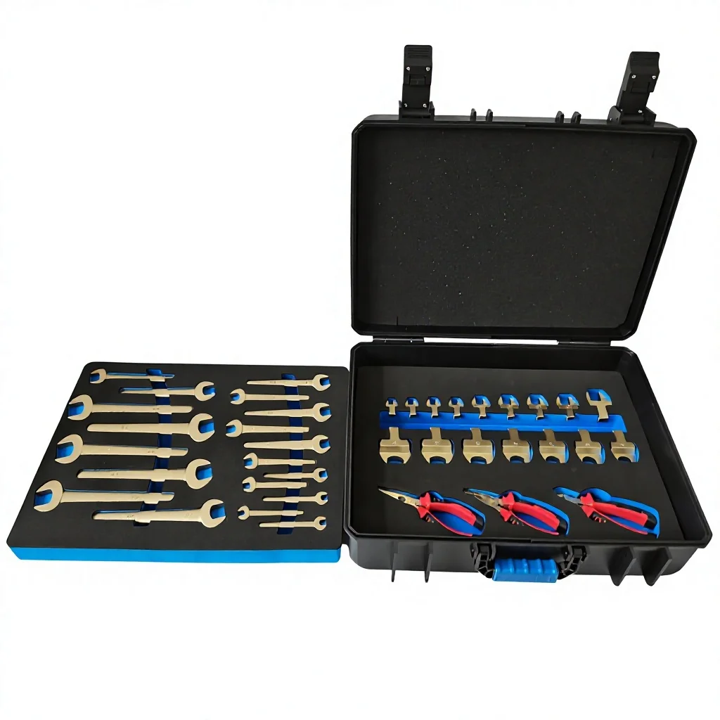 Aluminum Bronze Carbon Explosion-proof and Spark-proof Tool Set 38-piece Set Wrench Pliers Industrial Grade Handmade Hard Box