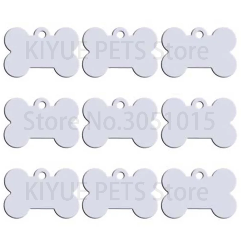 Großhandel 100 Stück Knochenförmige Hunde-ID-Anhänger Gravur Haustier-Hunde-ID-Anhänger Halsbänder Knochenförmige Namens- und Nummernschilder Maßgefertigte Eloxierte Aluminium-Welpenmarken