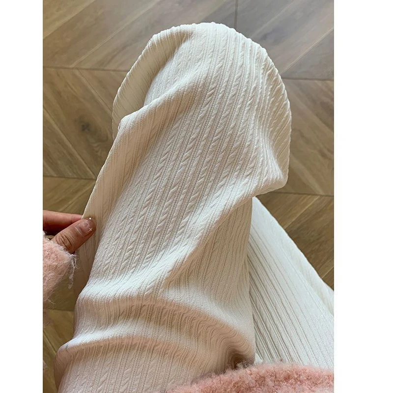 Wide Leg Pants Drawstring Elastic Waist Straight Long Pants Casual Chic Trousers Sweet Summer For Women New In Clothes Solid Ins