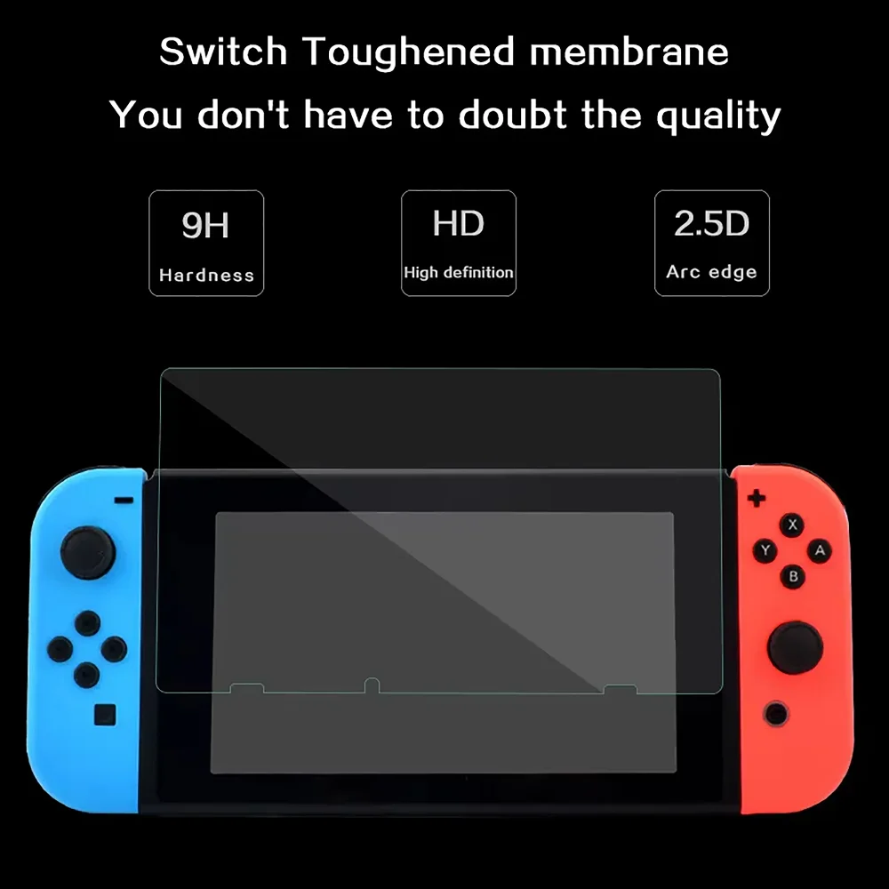 Protetor de tela de vidro temperado compatível switch lite/switch oled película protetora dura para switch game console 1/2 peças