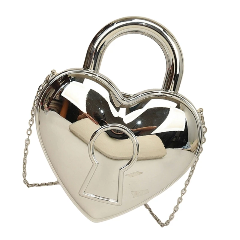 E74B Stylish Handbag Heart Shape Shoulder Bag Crossbody Purse Satchel for Shopping and Travel with Multi Wear Option