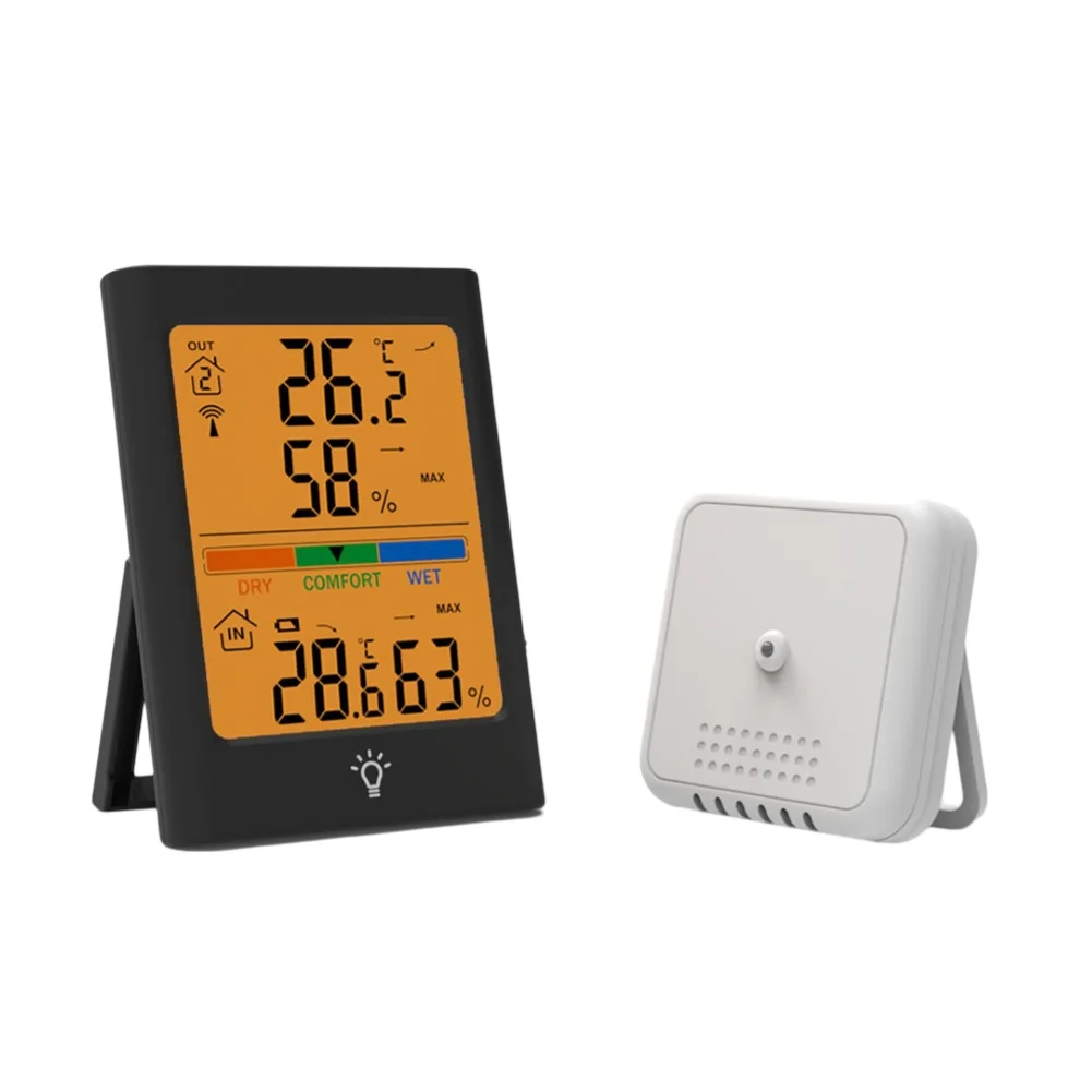Temperature Sensor Wireless Thermometer Climate Control Weather Forecasting Large Display Wireless Transmission For Home