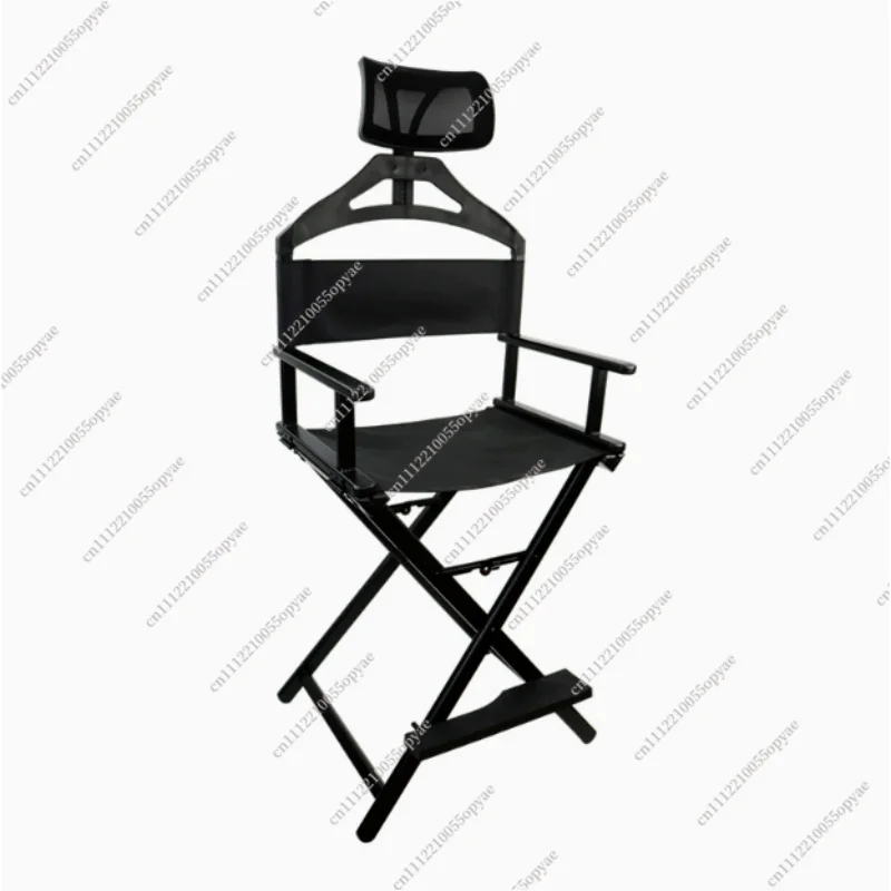 Portable Folding Director Chair with Pillow High Leg Makeup Seat Aluminum Alloy for Camping Beach Travel Home