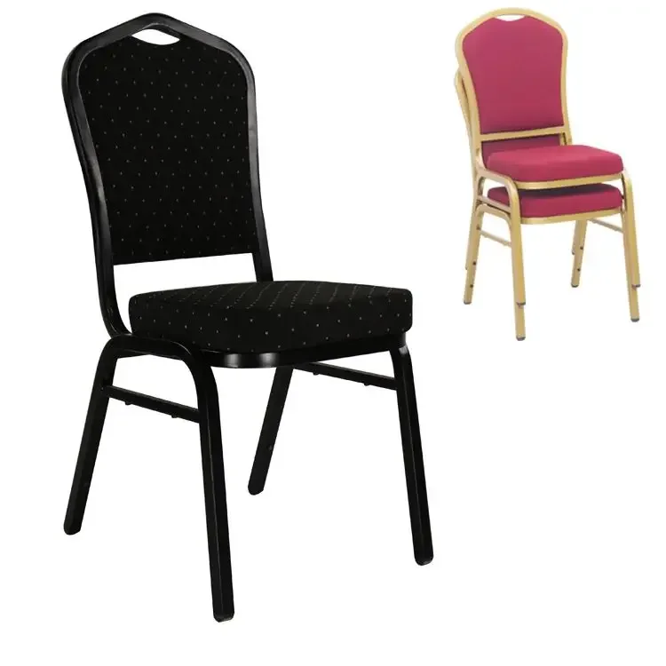 Chair for church  Luxury Stackable Rental Gold Metal  Steel Wedding Banquet Hall Hotel Chairs