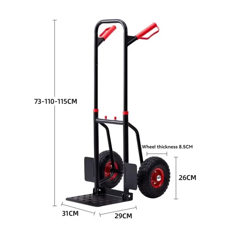 Carrello a due ruote Tiger Truck Cargo Carrier Carrying King Rimorchio Carrello per camion a pianale Carrello piccolo Ruota grande