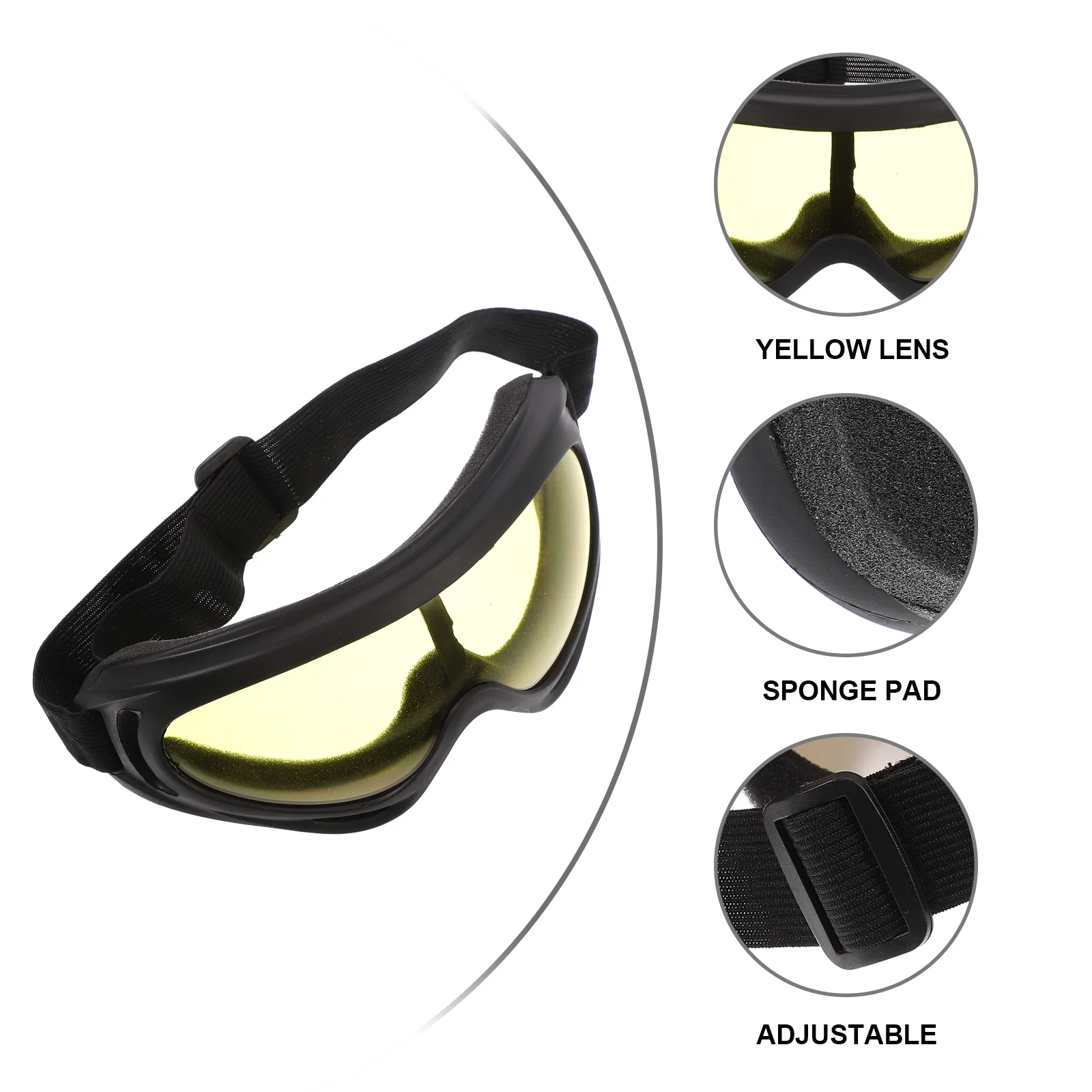 

1Pair Large Face Coverage Outdoor Sports Goggles Uv400 Protection Anti-Fog Scratch-Resistant Comfortable Sponge Inner