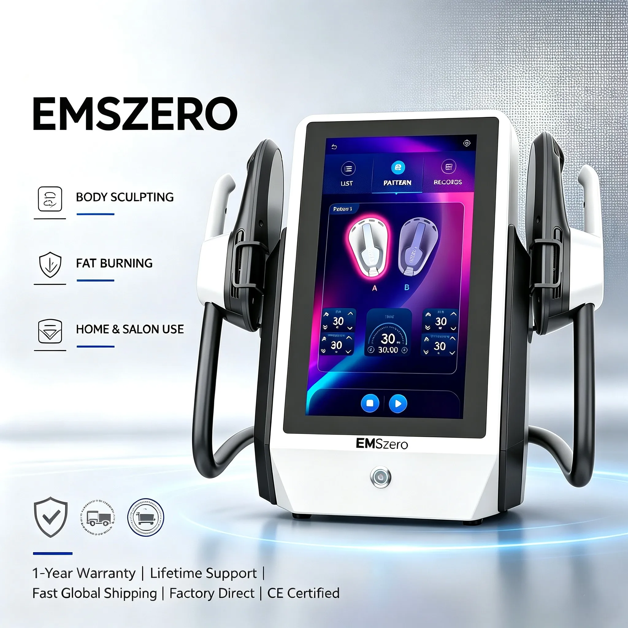 EMSzero 6500W New Muscle Stimulators Body Massager Gym Machine Lose Weight Fast Products Beauty Devices 2 Handles Home Equipment