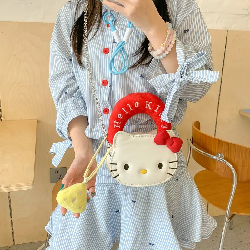 

Новая мини-сумка через плечо Sanrio Hello Kitty, красивая сумка для телефона, сумка для хранения косметики для ежедневных поездок, подарки на день рождения для девочек