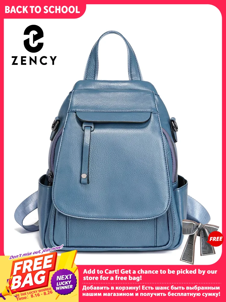 Zency Genuine Leather Women's Fashion Backpack Travel Shoulder Bags