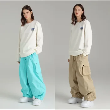 Mężczyźni i kobiety luźne wodoodporne wiatroodporne spodnie snowboardowe odzież narciarska spodnie Outdoor Warm Winter Snowboard spodnie kempingowe