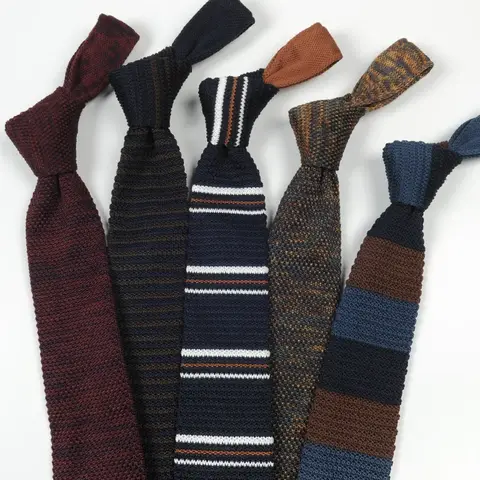 6cm Fashion Men's Tie Casual Wool Knit Wild Pointed Necktie Gifts for Men Party Wedding Groomsmen Ties Daily Wear Neck Tie