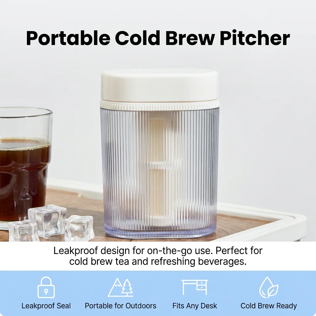 1pc Cold Brew Maker Composite Material for Outdoor Sports Leakproof Ice Tea Pitcher Portable Beverage Cup