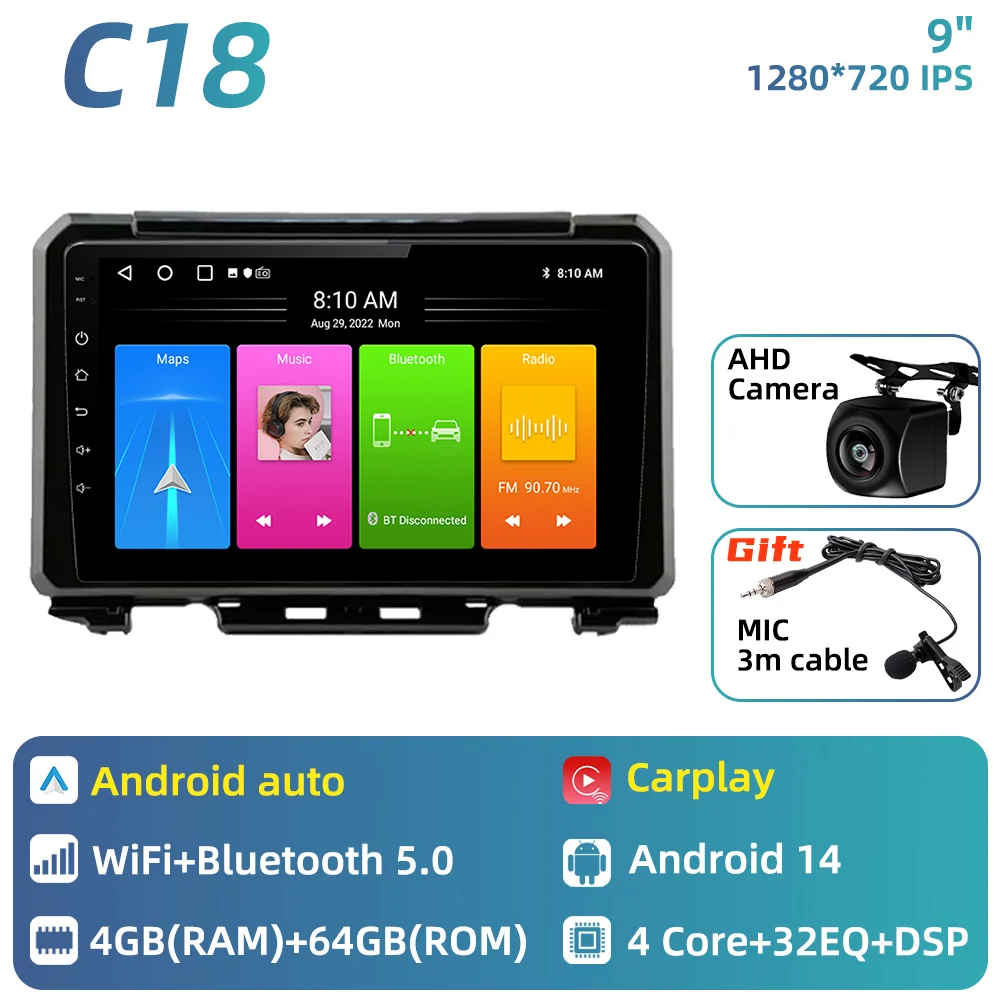 スズキ ジムニー JB64 JB74 2018-2024 2DIN Androidカーナビ