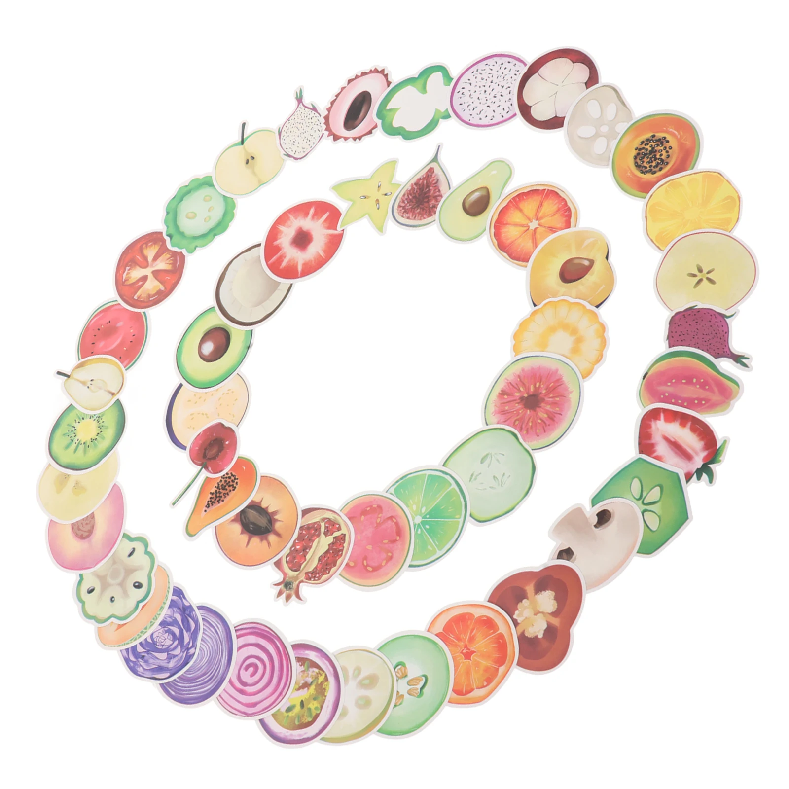 

50 Pcs Fruit Stickers Cartoon Decorations Plastic Decals Scrapbook Album Stickers Craft Supplies Lightweight Gifts
