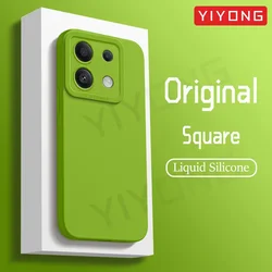 For Redmi Note13 Pro YIYONG Square Liquid Silicone Soft Cover For Xiaomi Redmi Note 13 12 14 Pro Plus 5G Xiomi Note12 Turbo Case
