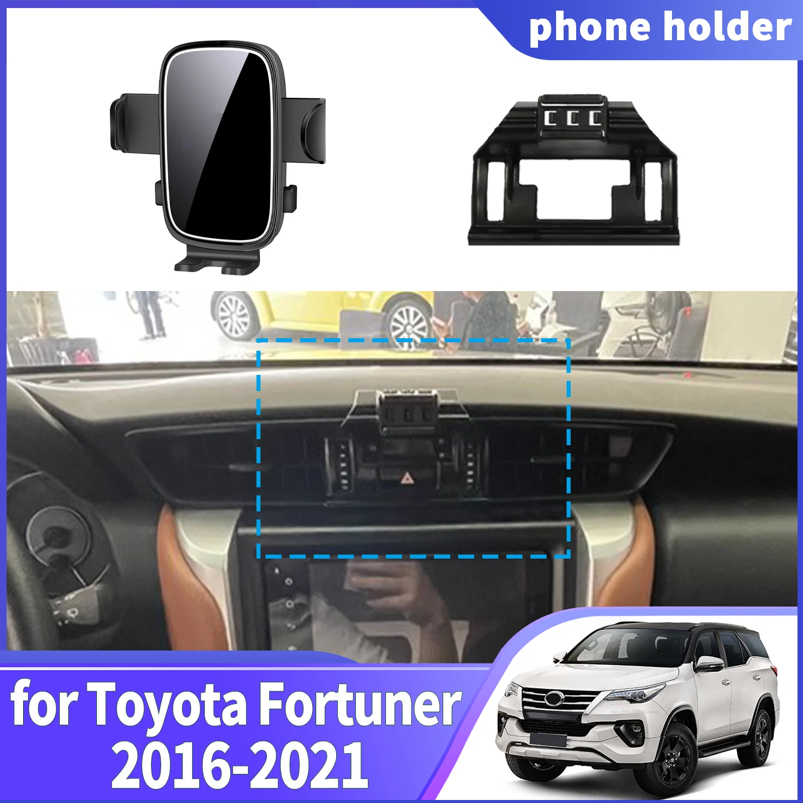 

fit for Toyota Fortuner 2016 2017 2018 2019 2020 2021 Navigation Phone Holder Mount Customized Car accessoires