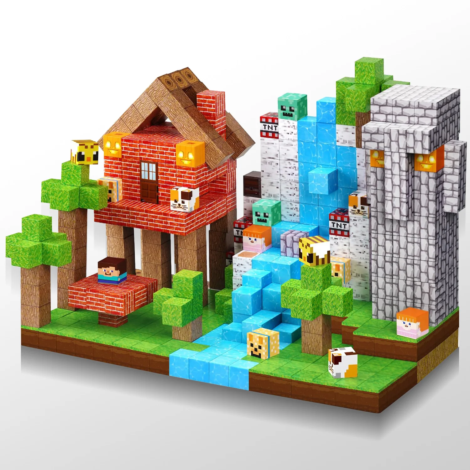 

150pcs Upgrades Magnetic Building World Blocks Toy Build World Set for Boys Girls STEM Montessori Sensory Cubes for Toddlers