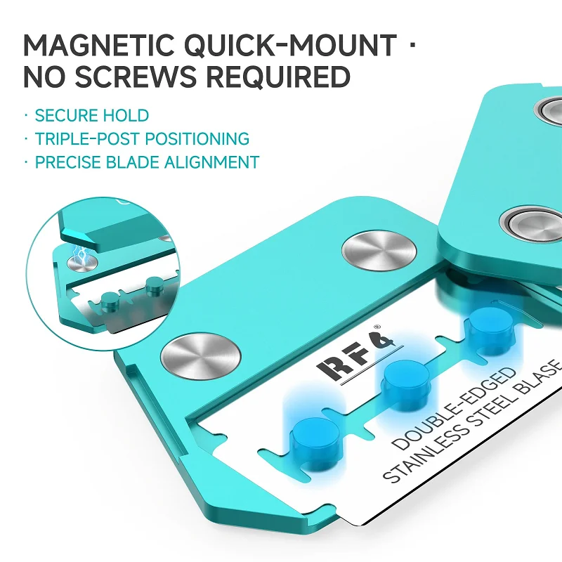 RF4 RF-DA13 Magnetic Screen Separation Pry Tool With 5 Replacement Blades For Phone Screen OCA Glue Removing Film Cutting Repair