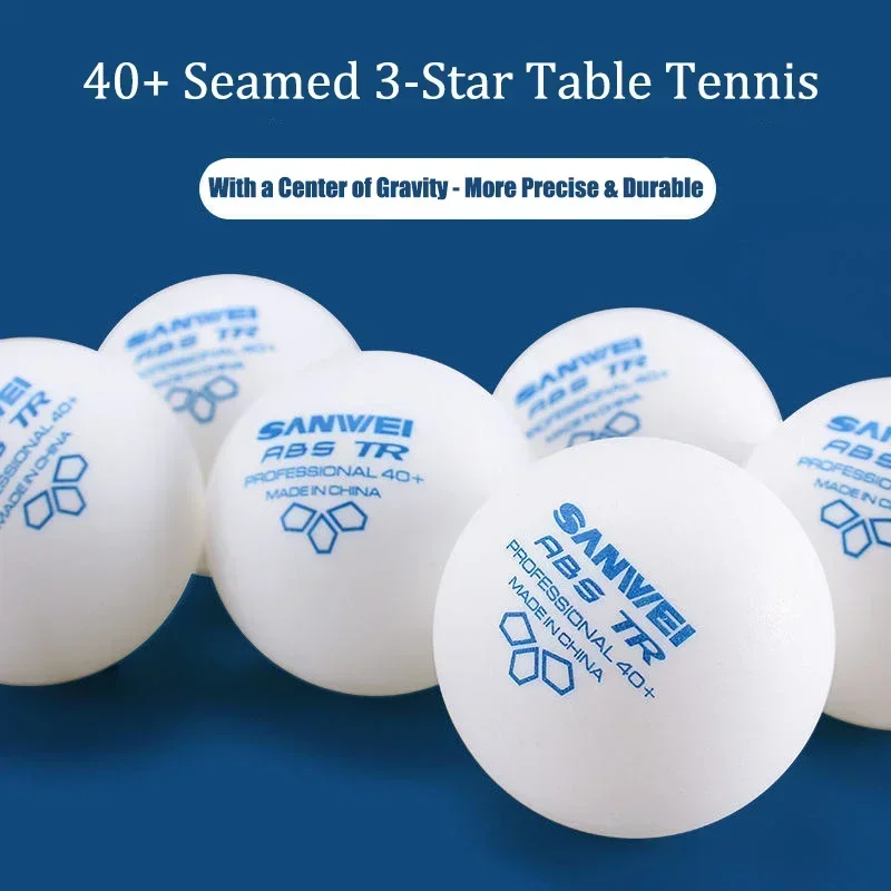 50pcs SANWEI TR 3 Stars 40+ Table Tennis Balls Durable and Easy to Hit ABS New Material Ping Pong Balls for Club Training