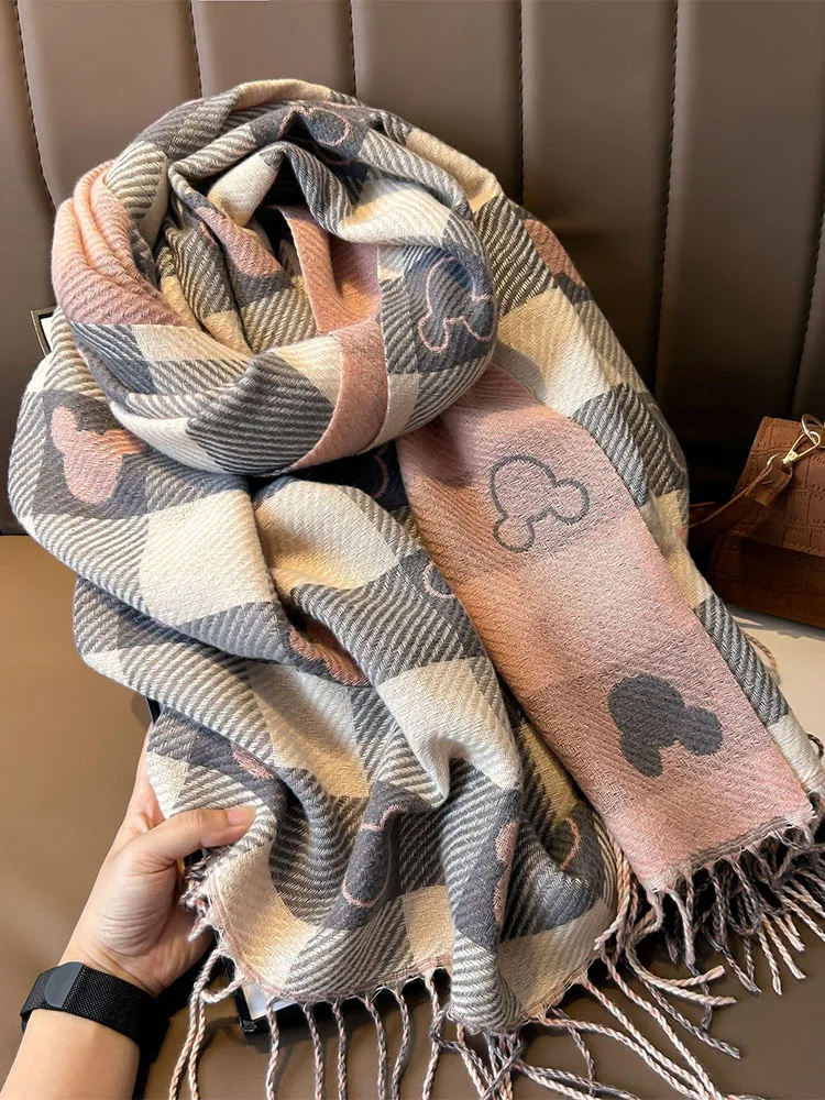 Süße Disney Accessoires Schal Minnie Mouse Mickey Schal Damen Schals Foulard Decke Damen Wraps Weihnachtsgeschenk Geburtstag Mädchen