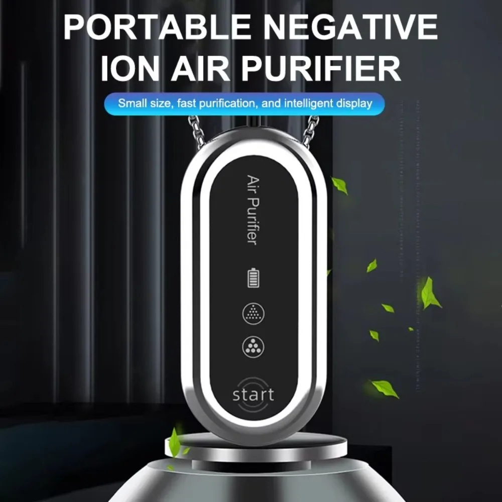 Purificador de aire colgante portátil, calefacción, refrigeración, ambientador recargable por USB, collar portátil, iones negativos, máquina purificadora de aire