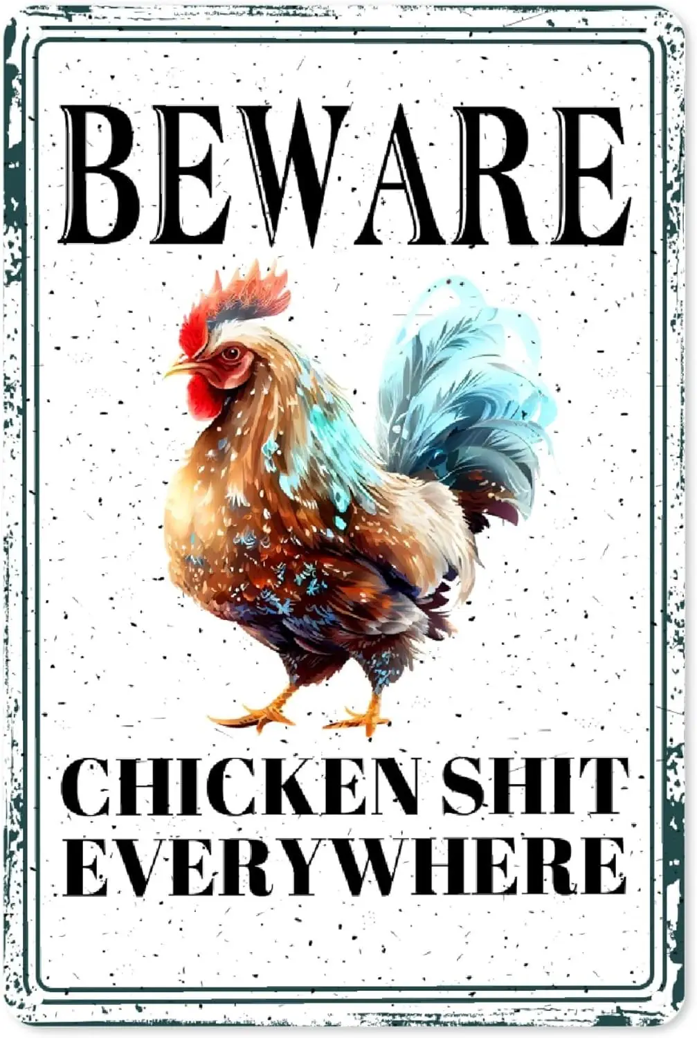 1p,Chicken Poster ches  Metal Sign, Rooster Wall Decor Signs