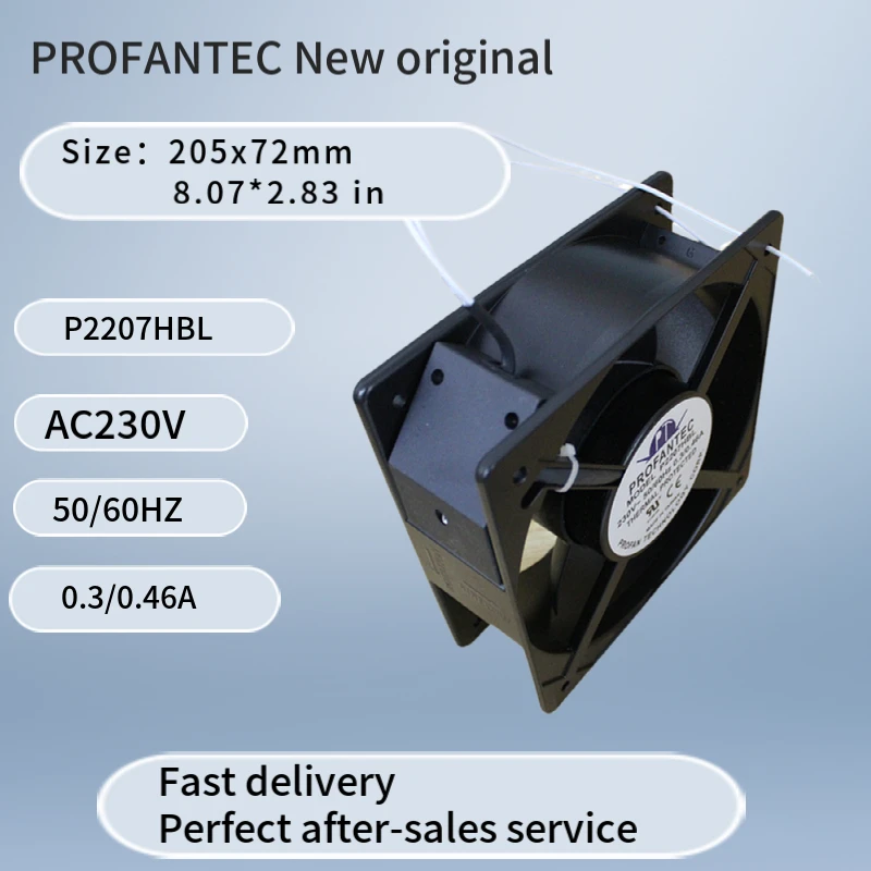 yyhcP2207HBL profantec 205x72mm ventilador de escape de conducto ventilador de aire hvac ventilador para enfriadores de aire