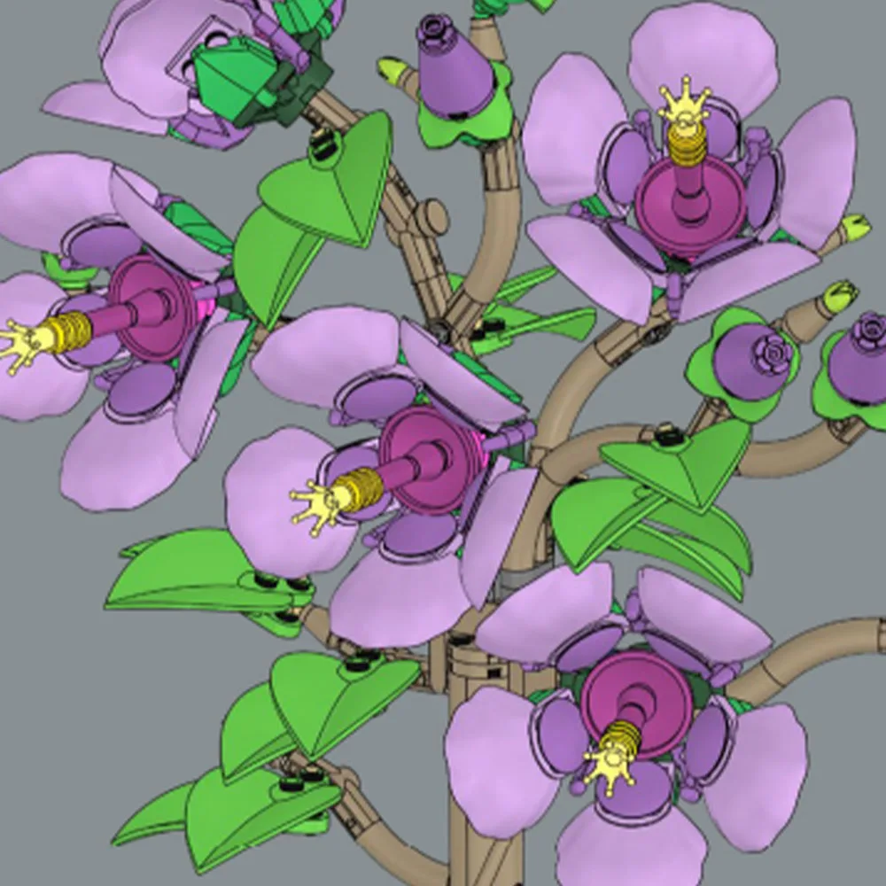 COLEÇÃO BOTANICAI Conjuntos de blocos de construção de flores de hibisco 10372 compatíveis com Legoed adequado para presentes de Natal, 660 unidades.