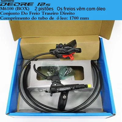 SHIMANO-DEORE M6100 Freio a disco hidráulico, pinça, Original encaixotado, 12 Velocidade, Mountain Bike Freios Traseiros, MTB Freio De Bicicleta, 12 s