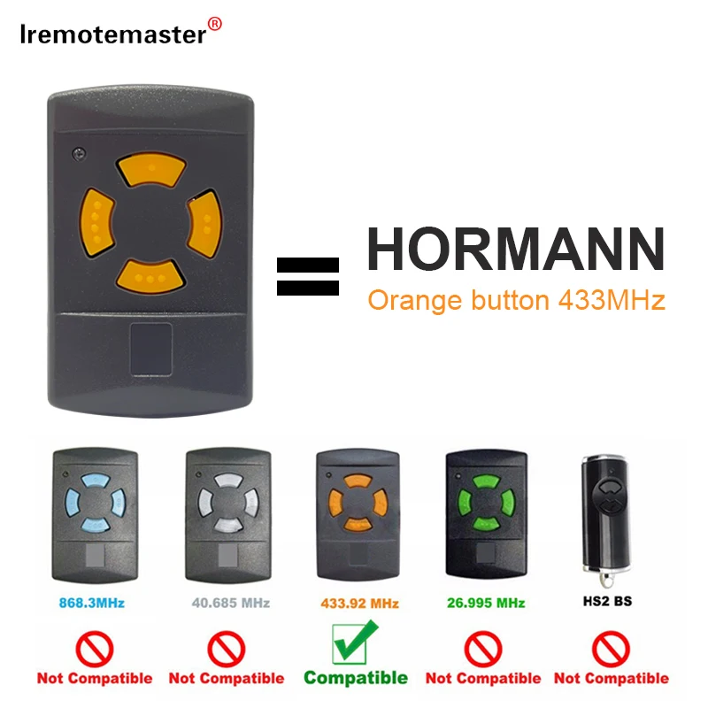 For Hormann HS / HSM 433 Fixed Code Remote Control 433.92MHz self-copying