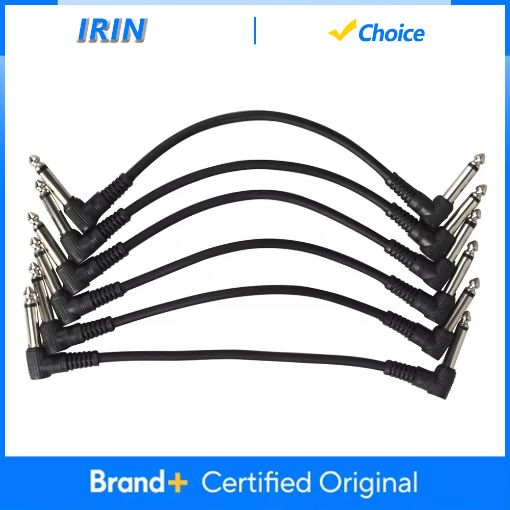 

IRIN 6Pcs Guitar Effect Pedal Cable 21cm Guitar Effect Pedals No Noise Shielded Right Angle Plug Cable Guitar Parts Accessories