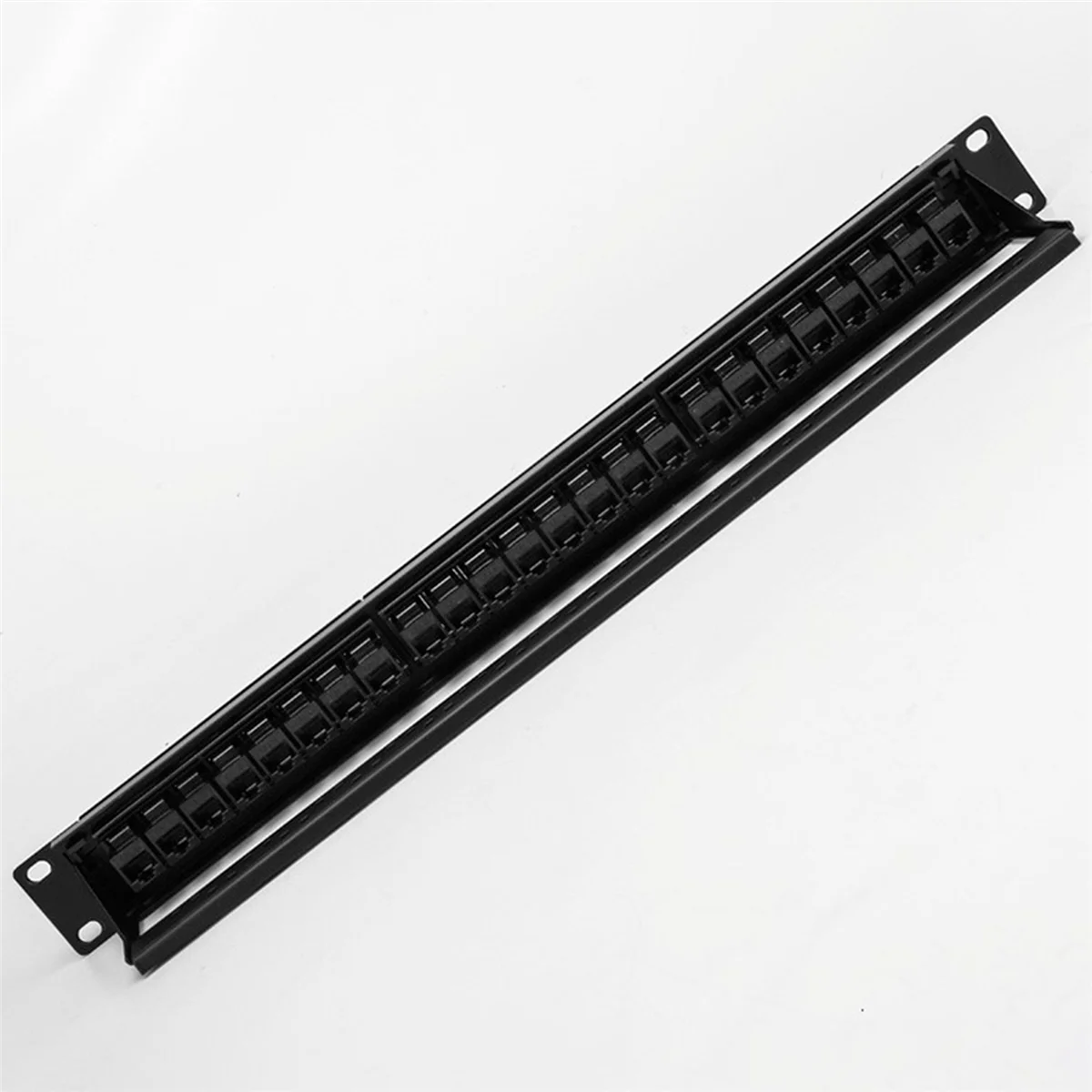 19Inch 1U Cabinet Rack Pass-Through 24 Port CAT6 Patch Panel RJ45 contact port(RJ45 contact port) Modular Frame