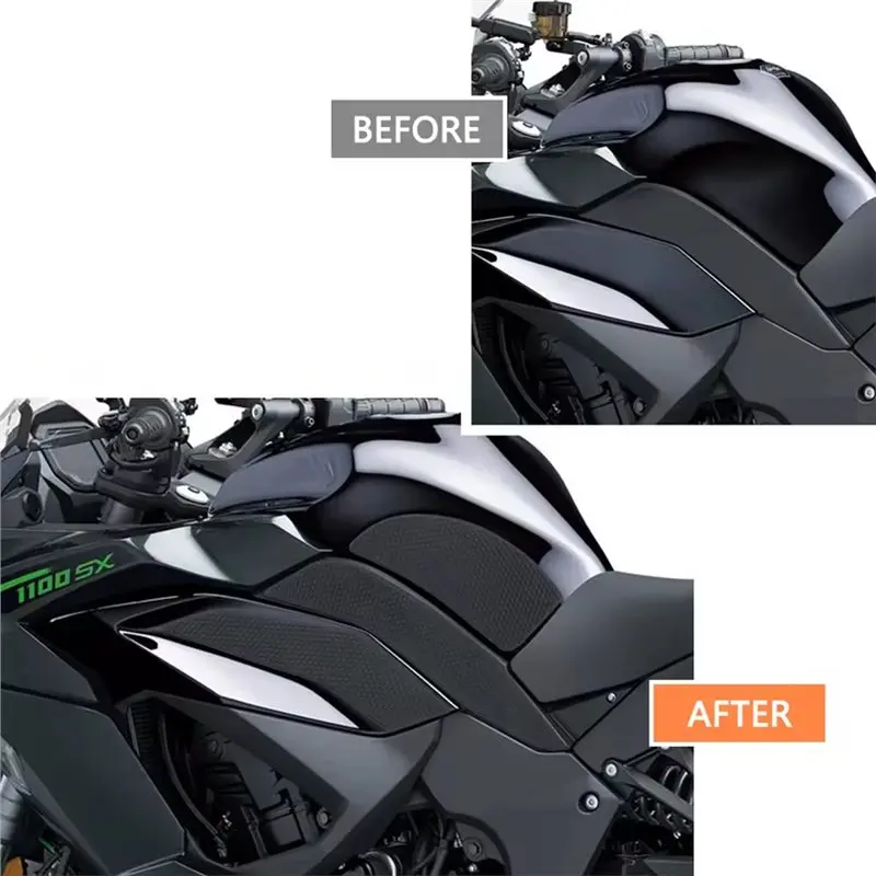 High-Quality For Kawasaki Ninja 1000SX 1100SX SE 2020-2025 Compatible Motorcycle Side Fuel Tank Pads Stickers Decals Traction Pa