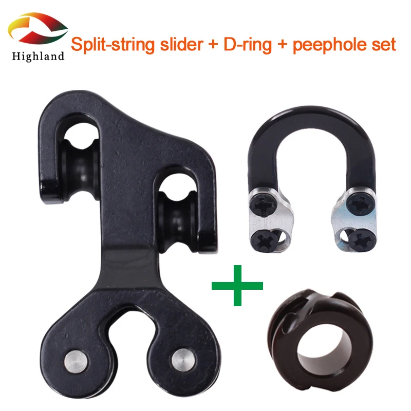 

Archery Aluminium Bowstring Splitter Slider Bow Track Pulley Metal D Loop Ring And 3/16" Aluminum Peep Sight Bow Accessories