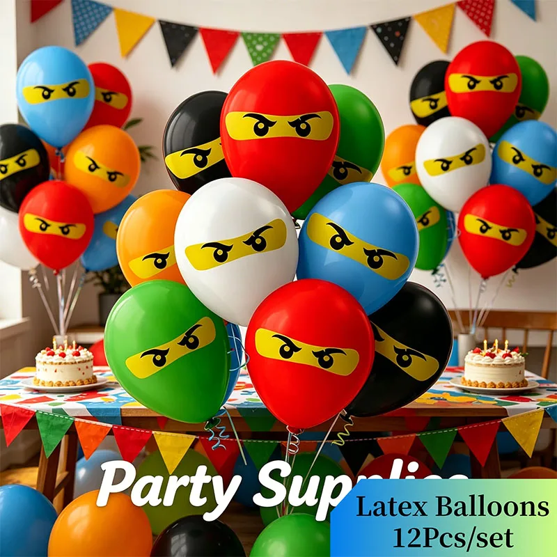 Globos de Látex con Diseño de Bloques de Construcción de Dibujos Animados para Decoración de Fiestas de Cumpleaños, Arreglos para Baby Shower, Reuniones y Eventos