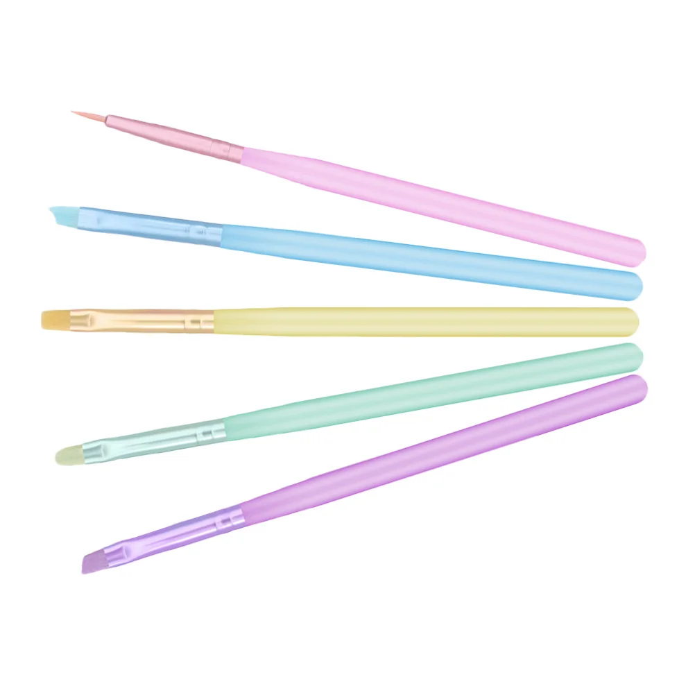

5Pcs Nail Art Brush Set Gel Polish Manicure Tools Lightweight Easy Hold Nail Painting Pens for DIY Designs Nails Brush