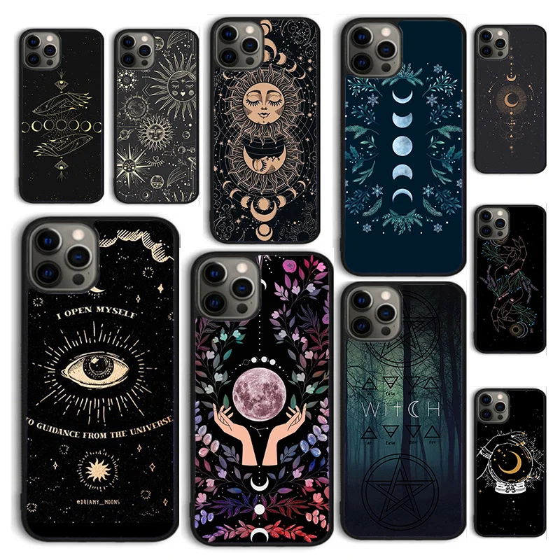 Witches Moon Witchy Mystery Totem Phone Case Cover for iPhone 15 12 mini XS XR 11 13 14 Pro Max SE2020 Apple 6 7 8 Plus Coque