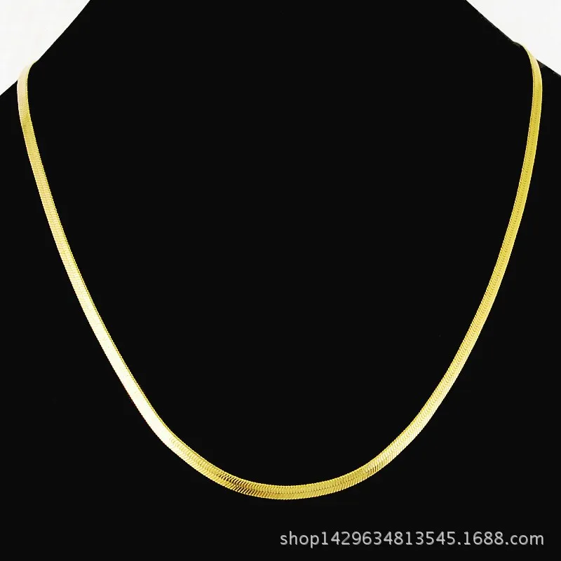 

Women's 24K Gold (AU999) Versatile Flat Snake Bone Necklace | 3D Faceted Snake Bone, Gold-Inlaid Veins with Nodes